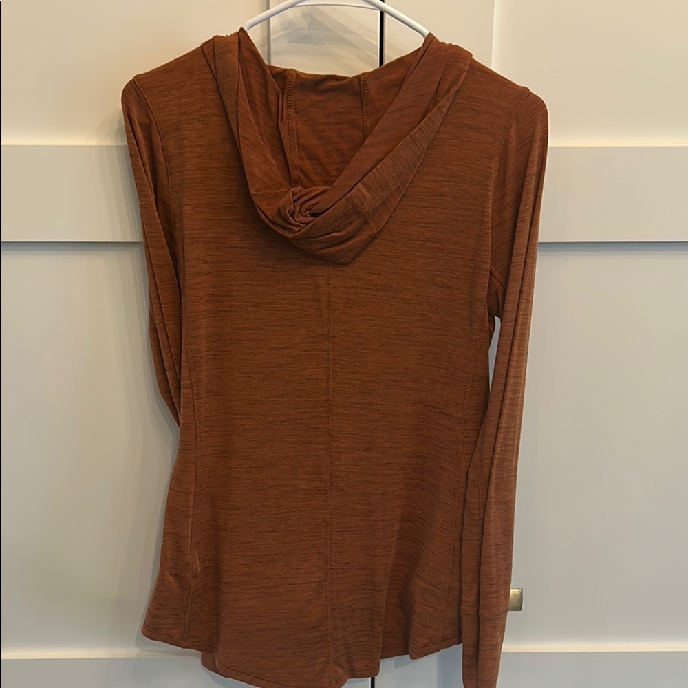 Prana Burnt Orange Buttoned Hoodie View 3